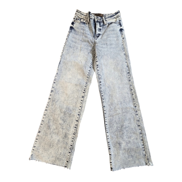 JUDY BLUE Wide Leg Acid Wash Jeans Sz 27 - Picture 1 of 7